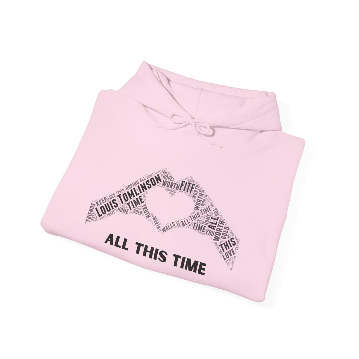 Louis Tomlinson "ALL THIS TIME" Lyrics Hoodie- Faith in the Future inspired Heart Hands Fan made design sweatshirt | Meaningful Music fan gift