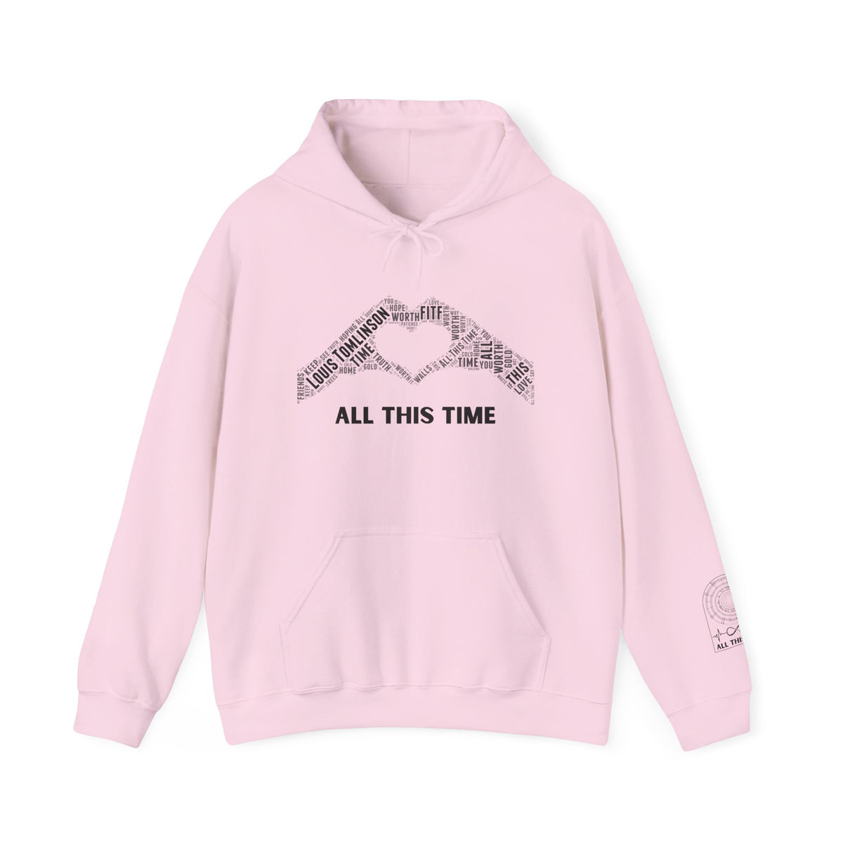 Louis Tomlinson "ALL THIS TIME" Lyrics Hoodie- Faith in the Future inspired Heart Hands Fan made design sweatshirt | Meaningful Music fan gift