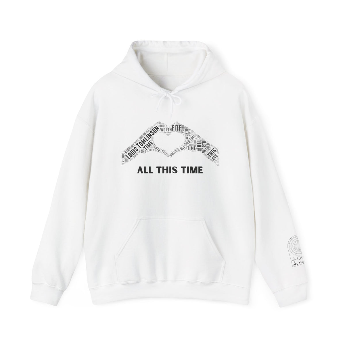 Louis Tomlinson "ALL THIS TIME" Lyrics Hoodie- Faith in the Future inspired Heart Hands Fan made design sweatshirt | Meaningful Music fan gift
