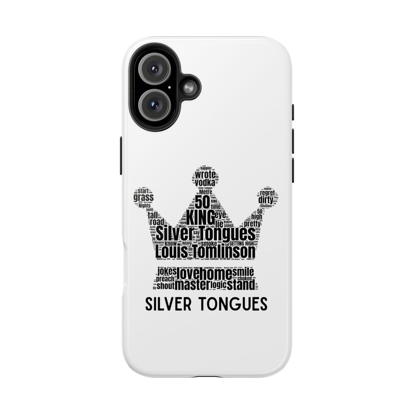 Silver Tongues Lyrics Crown Tough Phone Case, Faith In the Future